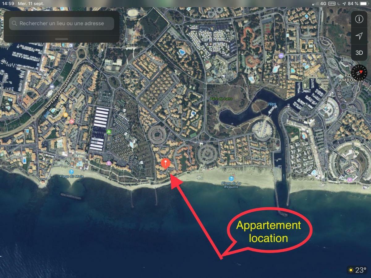 Residence Le Neptuna T2 Direct Plage Wifi Clim Agde Luaran gambar